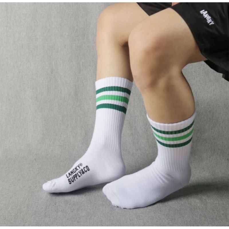 Kaos Kaki Pria Wanita Lokal Brand Langky ADLO ST DLG Putih