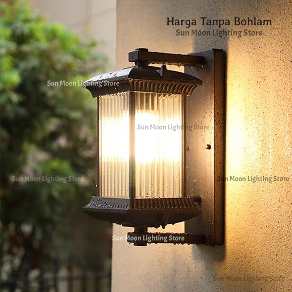 Lampu Dinding outdoor waterproof Kaca Kristal Authentic lampu taman