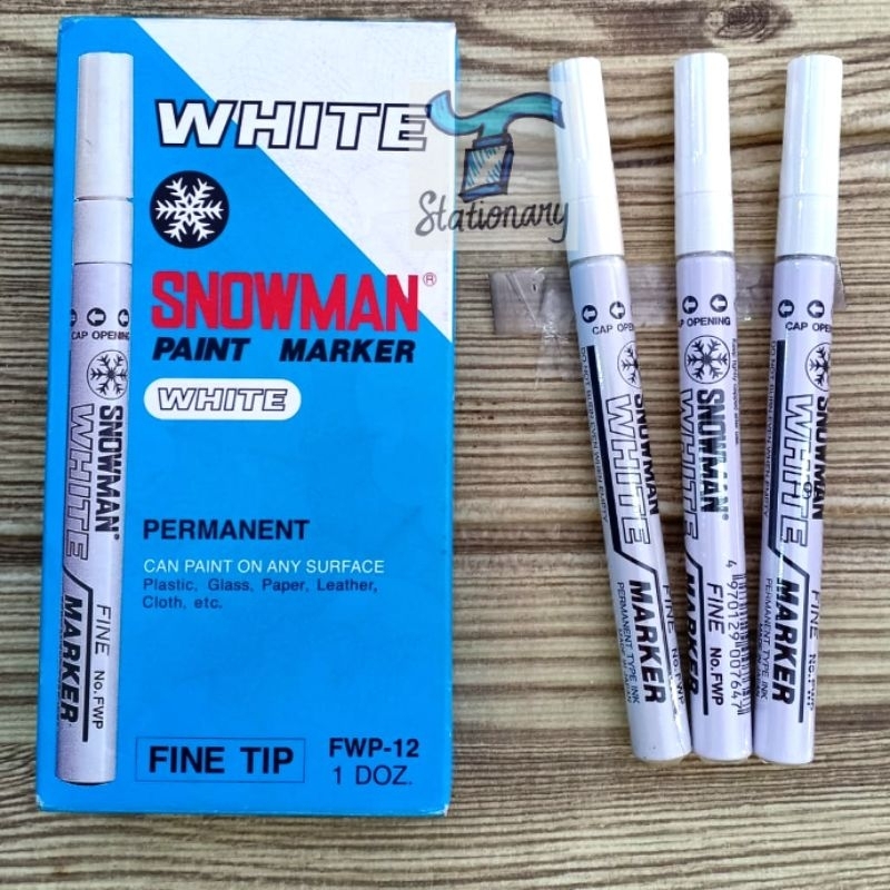 

Spidol Snowman Permanen WHITE Kecil (Fine Tip) Harga Tertera u/ per 1pcs.