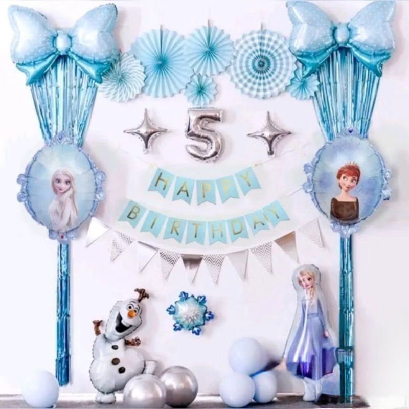 Paket dekorasi frozen pita/dekorasi ulang tahun anak