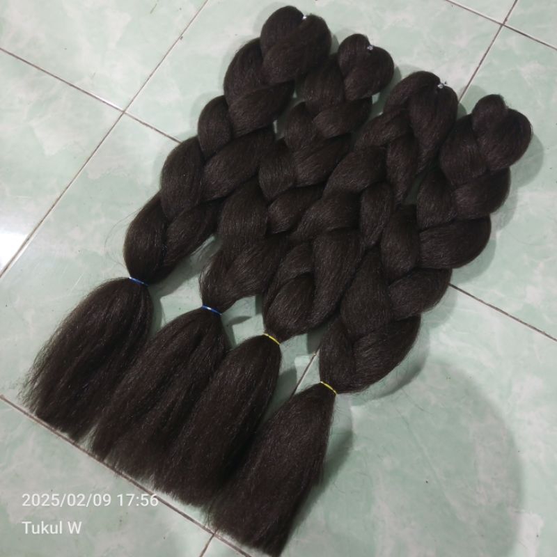 Rambut Sambung Kepang Extension Rambut Sintetis Model Kepang Jumbo