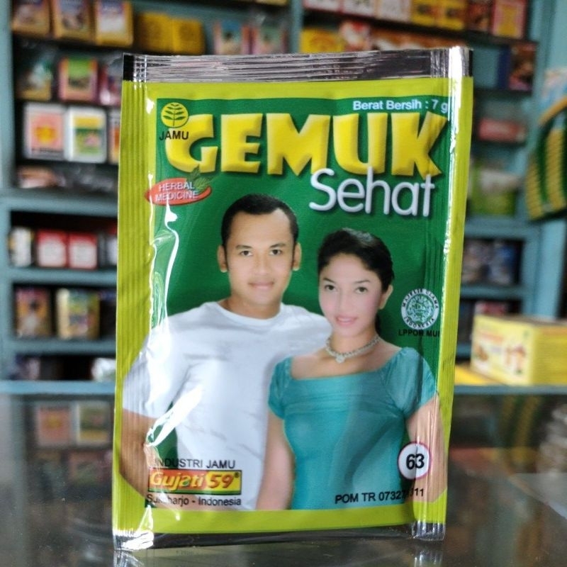 

Jamu eceran Gemuk Sehat Herbal Medicine gujati 1 Sachet