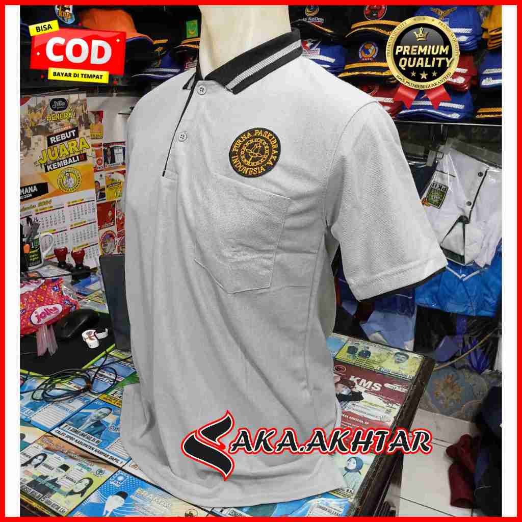 kaos ppi lengan pendek dan lengan panjang / kaos kerah purna paskibraka indonesia warna abu / baju k