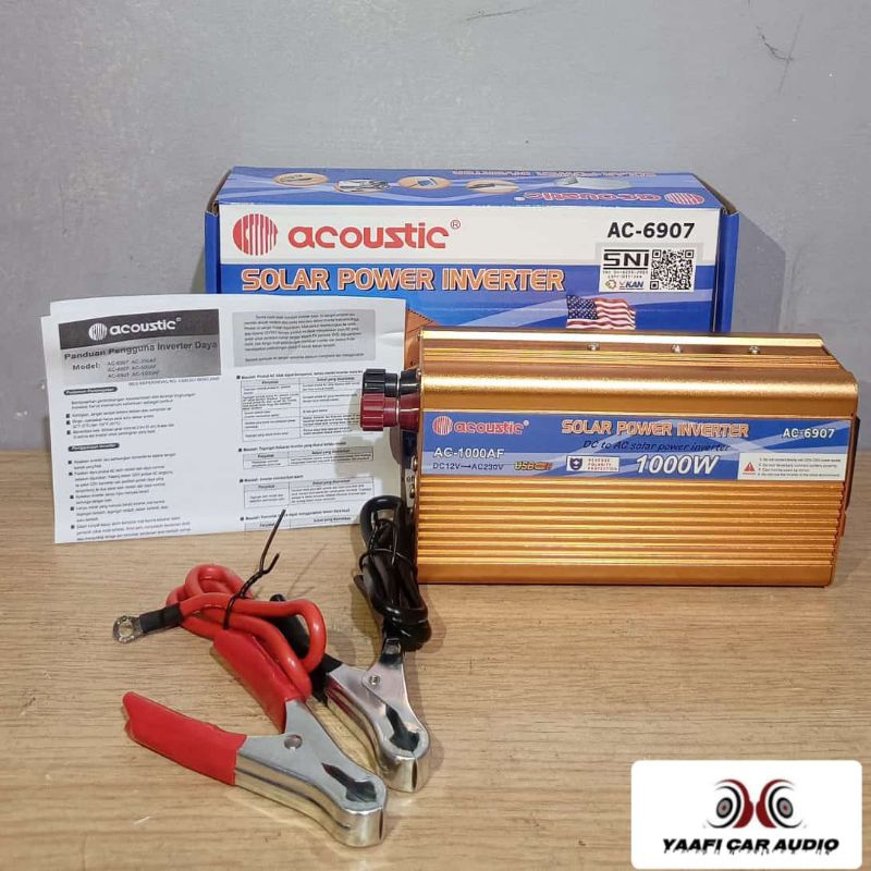 Acoustic AC-6907 Inverter 1000 Watt DC 12 Volt AC1000AF - Inverter DC To Ac- Yaafi car audio
