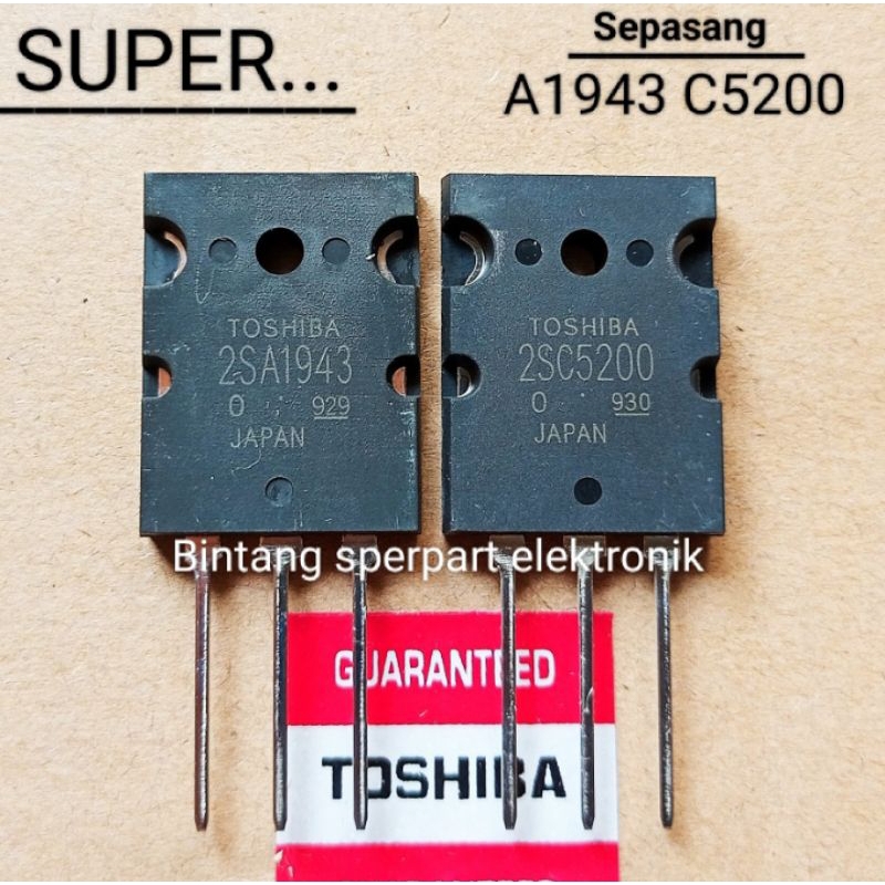 TOSHIBA C5200 A1943 (SATU SET) TOSHIBA A1943 TRANSISTOR 2SA1943 TRANSISTOR 2SC5200  TOSHIBA 2SC5200 