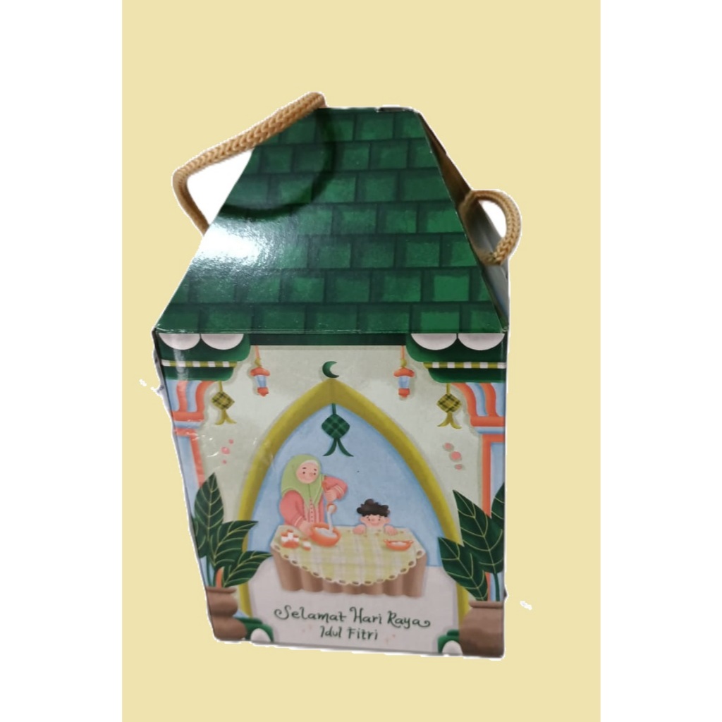 

A1 Hijau Cream Box Lebaran (1 Toples Drat 600ml) / Kotak Hampers Idul Fitri