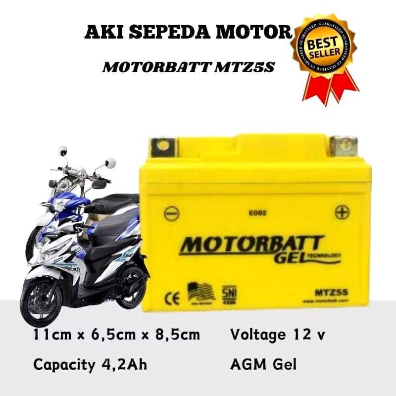 ACCU AKI MOTORBAT MOTOBATT / ITOBAT GTZ5S-BS BEAT VARIO SCOOPY AKI MOTOR BEAT