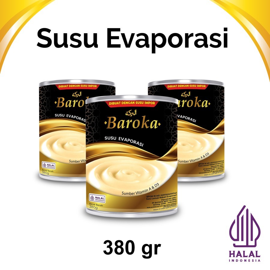 

Baroka Susu Evaporasi 380g / Baroka Evaporated Milk 380g - Bundling 3 Pcs