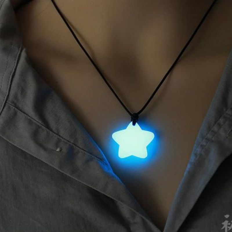Kalung Liontin Bintang/Kalung Tali Bintang Glow Inthedark Pria Wanota