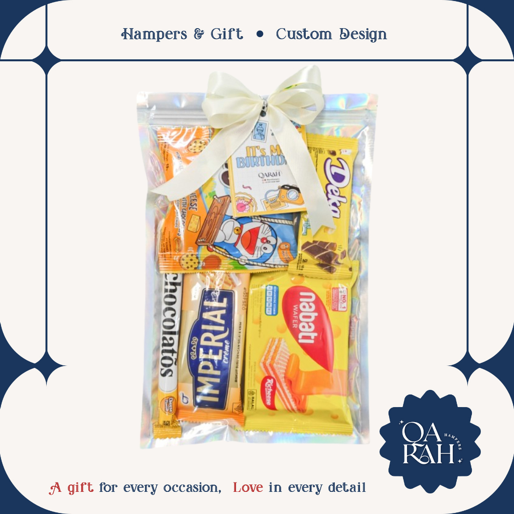 

QARAHHAMPERS BASIC SIZE L KUNING | BINGKISAN SNACK ULANG TAHUN HAMPERS ANAK GIFT SET FREE CUSTOM LABEL PITA KARTU HAPPY BIRTHDAY GRADUATION LULUS TERIMA KASIH ACARA ULTAH KHITAN HAMPER MURAH HEMAT NABATI WAFER YELLOW CHOCOLATOS PAKET HADIAH ANAK SEKOLAH