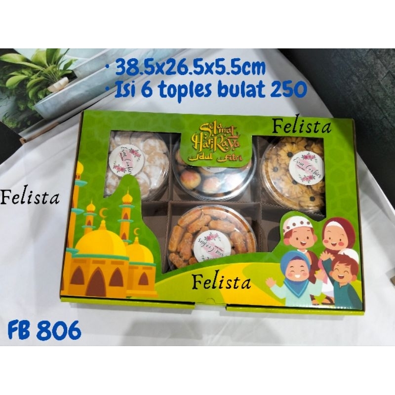 

Box Lebaran Toples 6 250/Box lebaran Idul Fitri/dus isi 6 toples