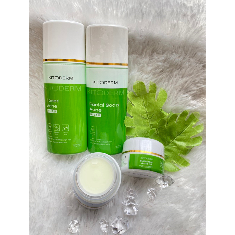 BPOM kitoderm paket acne white glow super