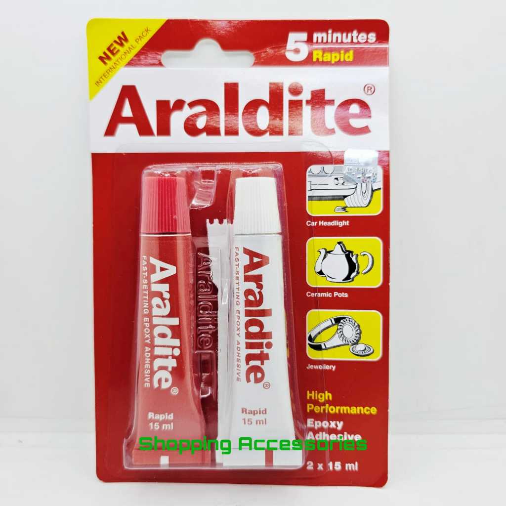 Lem Araldite Merah - Araldite 5 Minutes Rapid