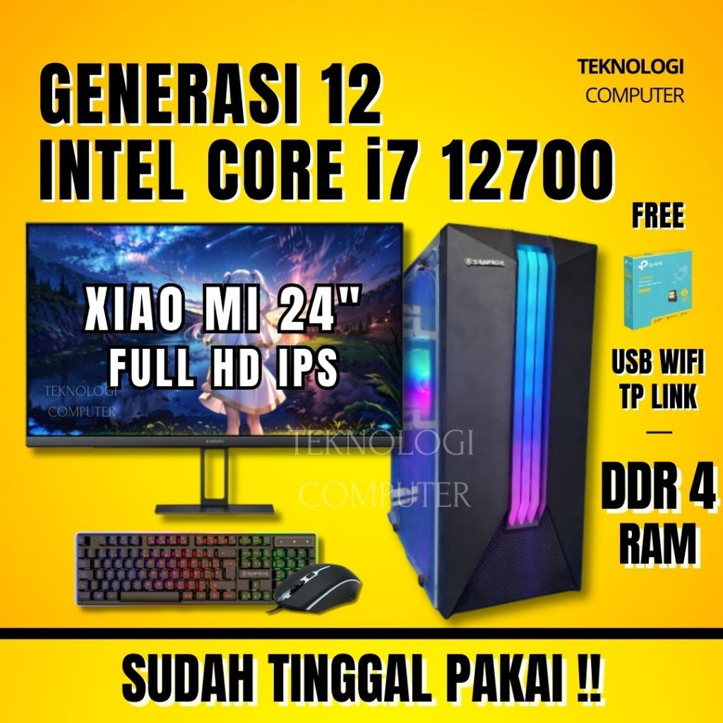 Core i7 12700 ‖ Gen 12 ‖ Full Set ‖ PC Rakitan ‖ Komputer CPU ‖ Kantor