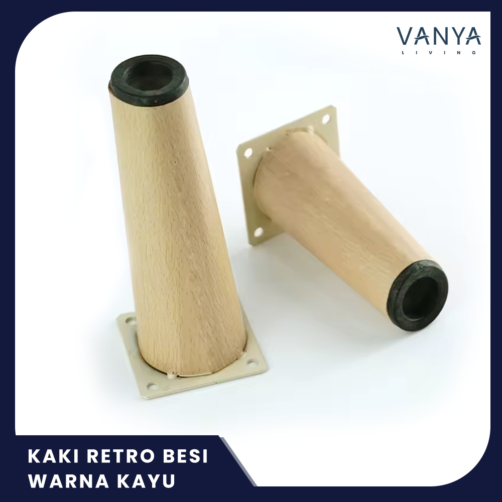 KAKI RETRO BESI MIRING WARNA KAYU - BAHAN BAKU SOFA/AKSESORIS SOFA/FURNITURE/LEMARI/KURSI/DIVAN/SPRI