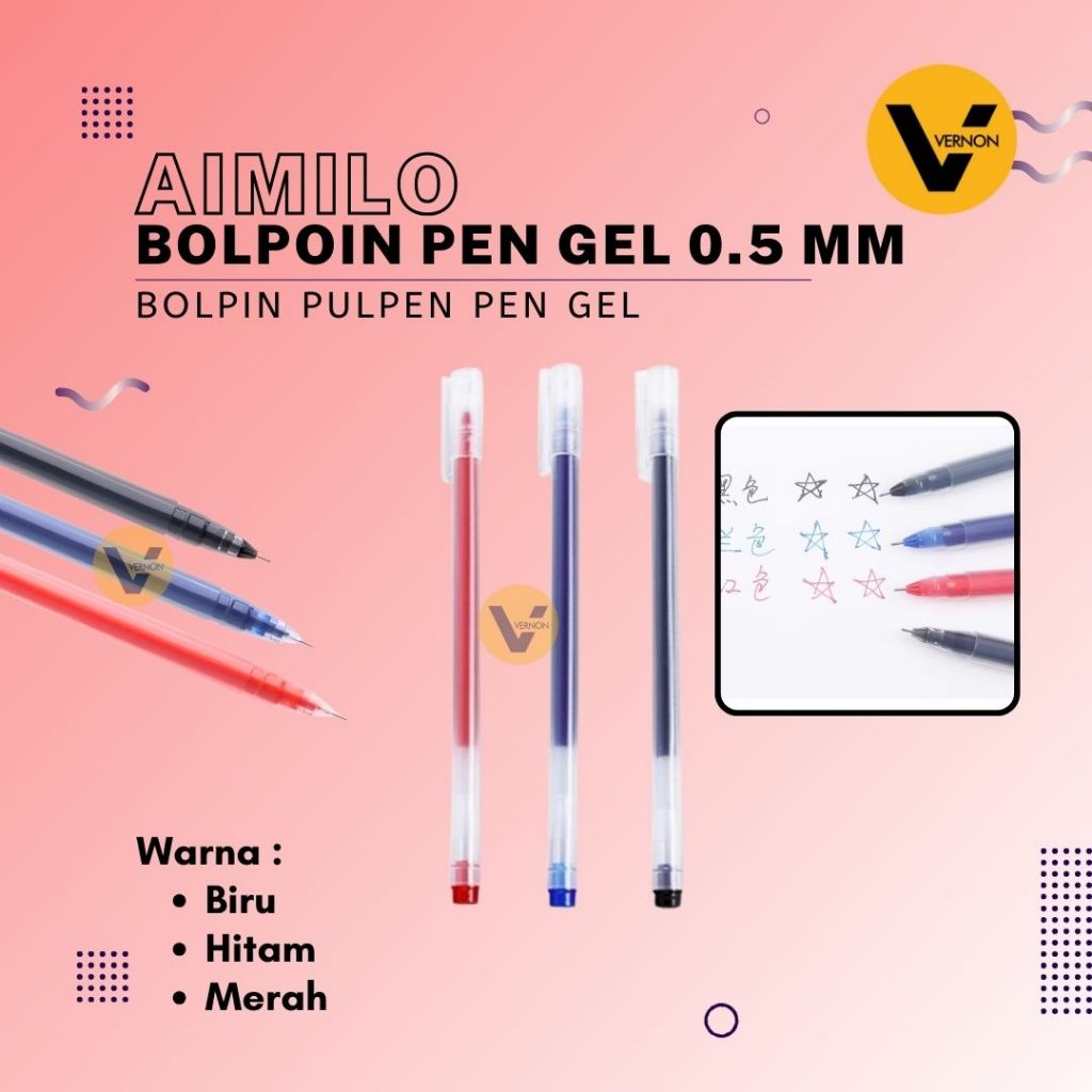 

Pen Gel Pulpen Gel 0.5 mm Aimilo Pen Gel Bolpoin Gel 3 Warna