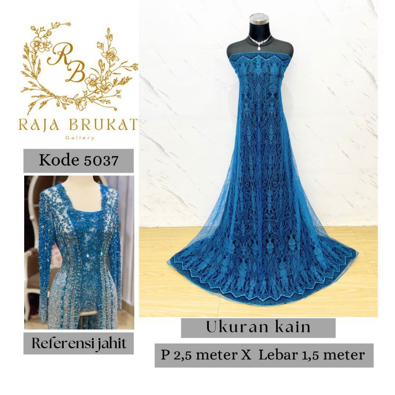 Kain Panel Semi Prancis Chantily Metalic - 5037 - Grade B - Panjang 2,5 m Lebar 1,5 m - Kain Kebaya 