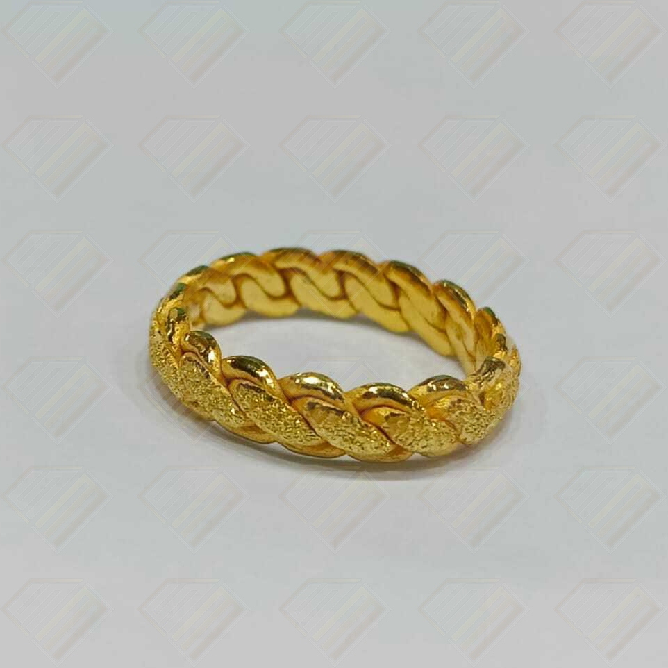 Cincin Model Kelabang Doff Emas 24 karat