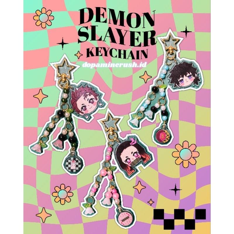 DEMON SLAYER KEYCHAIN KIMETSU NO YAIBA HASHIRA MUZAN UBUYASHIKI  BAG CHARM GANCI KEYCHARM
