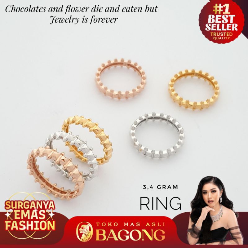 CINCIN FASHION PELURU 17K/750-ASLI BAGONG GOLD BAGONG EMAS