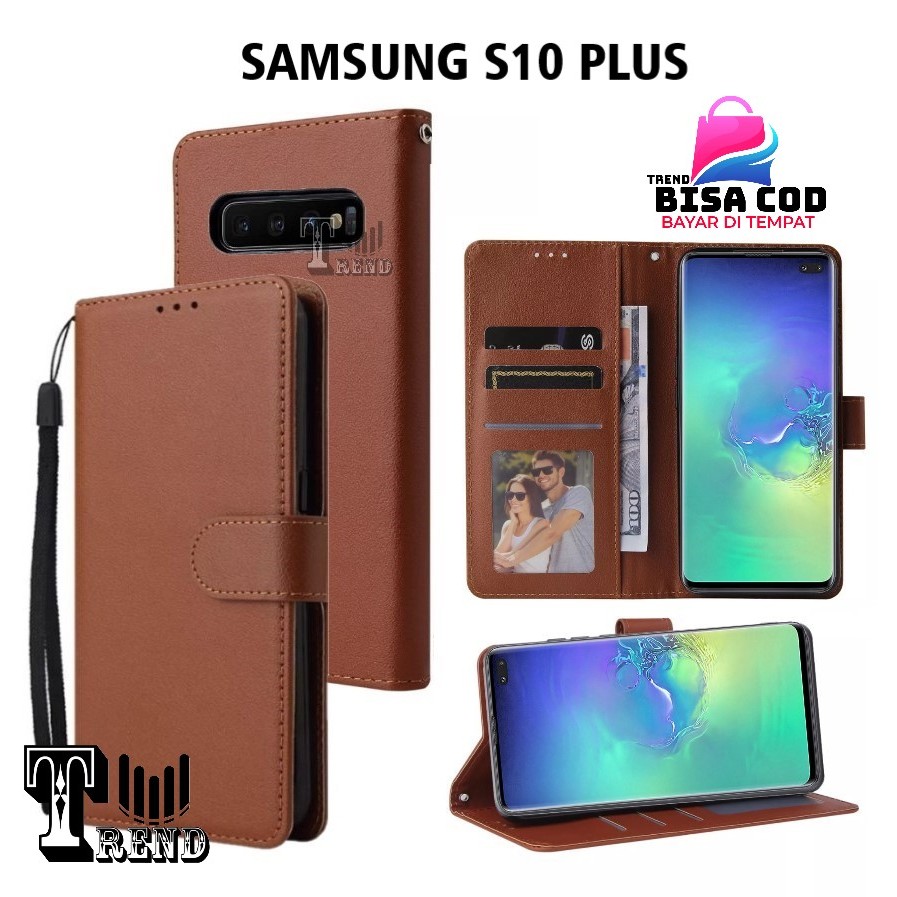 LEATHER CASE FLIP SAMSUNG S10 PLUS - FLIP CASE KULIT UNTUK SAMSUNG S10 PLUS