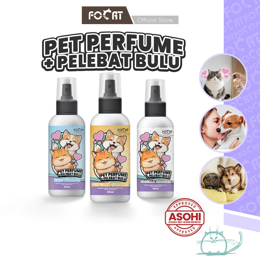 FOCAT Pet Perfume & Pelebat Bulu Kucing Anjing 2IN1 N17 Parfume Anabul Aman Terjilat 100% Bahan Alami