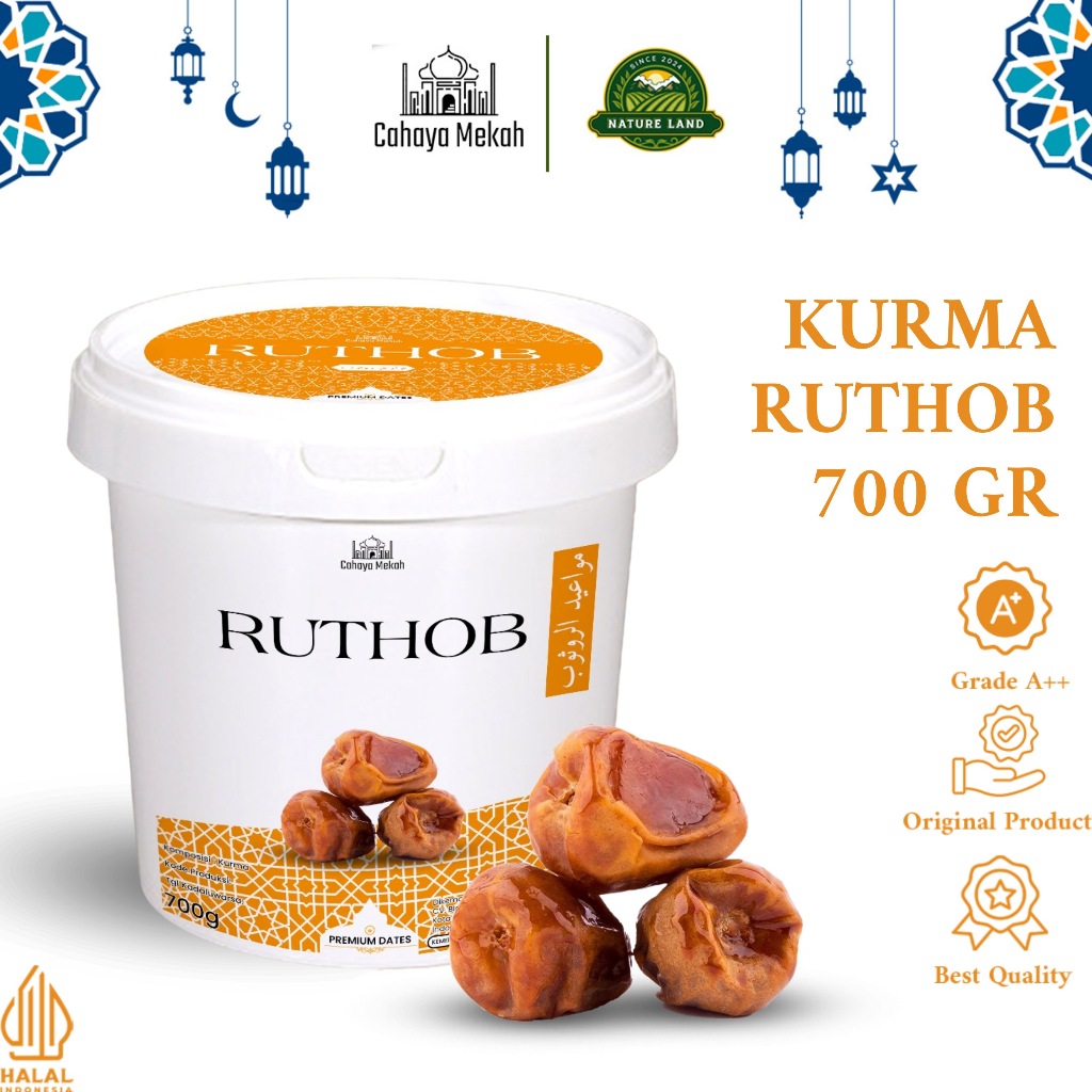 

Cahaya Mekah Kurma Ruthob 700 Gram Kurma Ruthob Matang Super Premium Dates