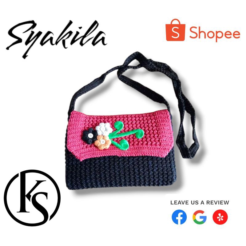 Tas Selempng Rajut Bunga/ Slingbag Rajut / Rajutan Bandung Murah