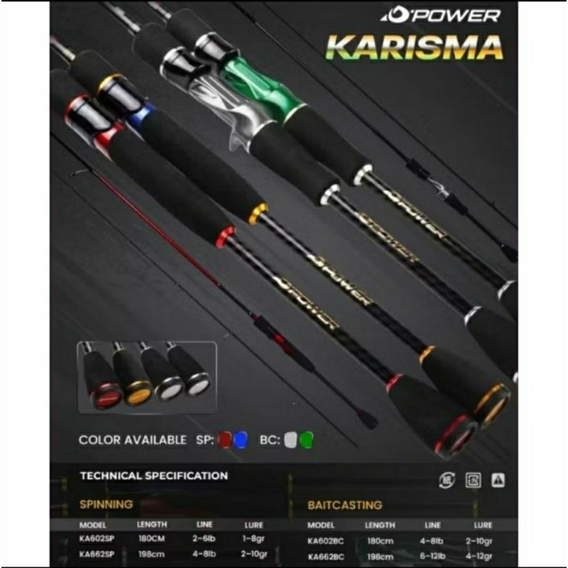 rod UL D'POWER KARISMA | top solid carbon 602 2-6LB | 662 4-8LB |