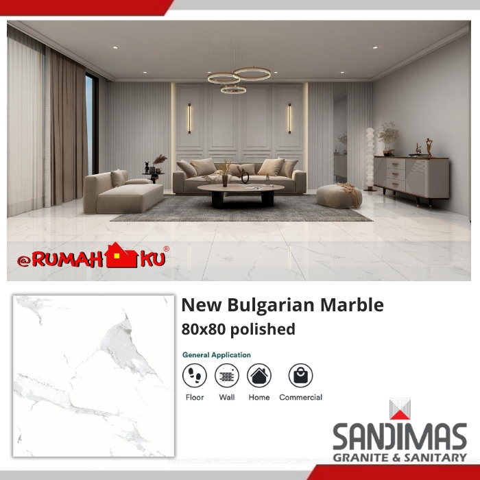 SANDIMAS LANTAI GRANIT NEW BULGARIAN MARBLE 80X80 1dus isi 3pcs =1,92m2 polished