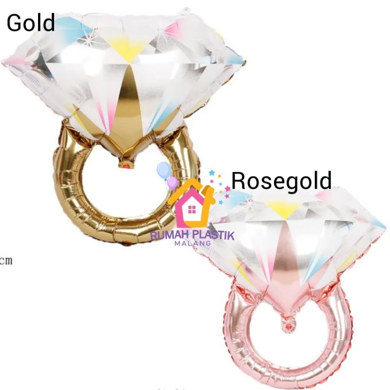 balon foil cincin ring rosegold emas besar lamaran rose gold engagement bridal shower bride to be de