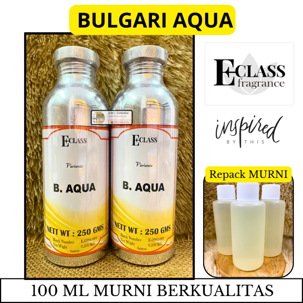 Bibit Parfum Bulgari Aqua Murni 100 ML Berkualitas Eclass Fragrance - Parfum Pria Tahan Lama Aroma F
