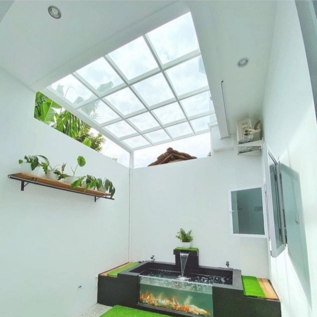 Kanopi solarflat rangka besi hollow galvanis