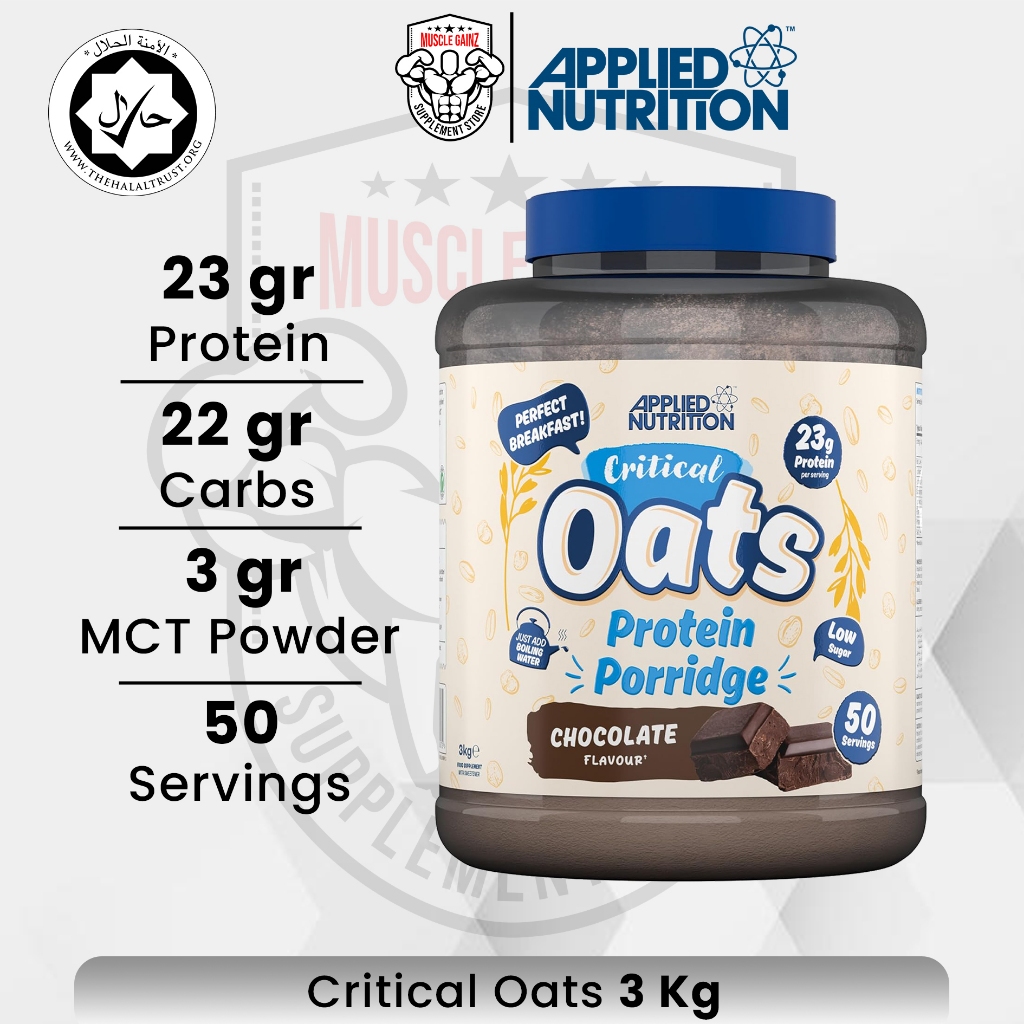 

Applied Nutrition Critical Oats 3 Kg 50 Serving Protein Porridge Oatmeal Pengganti Makan Meal Replacement