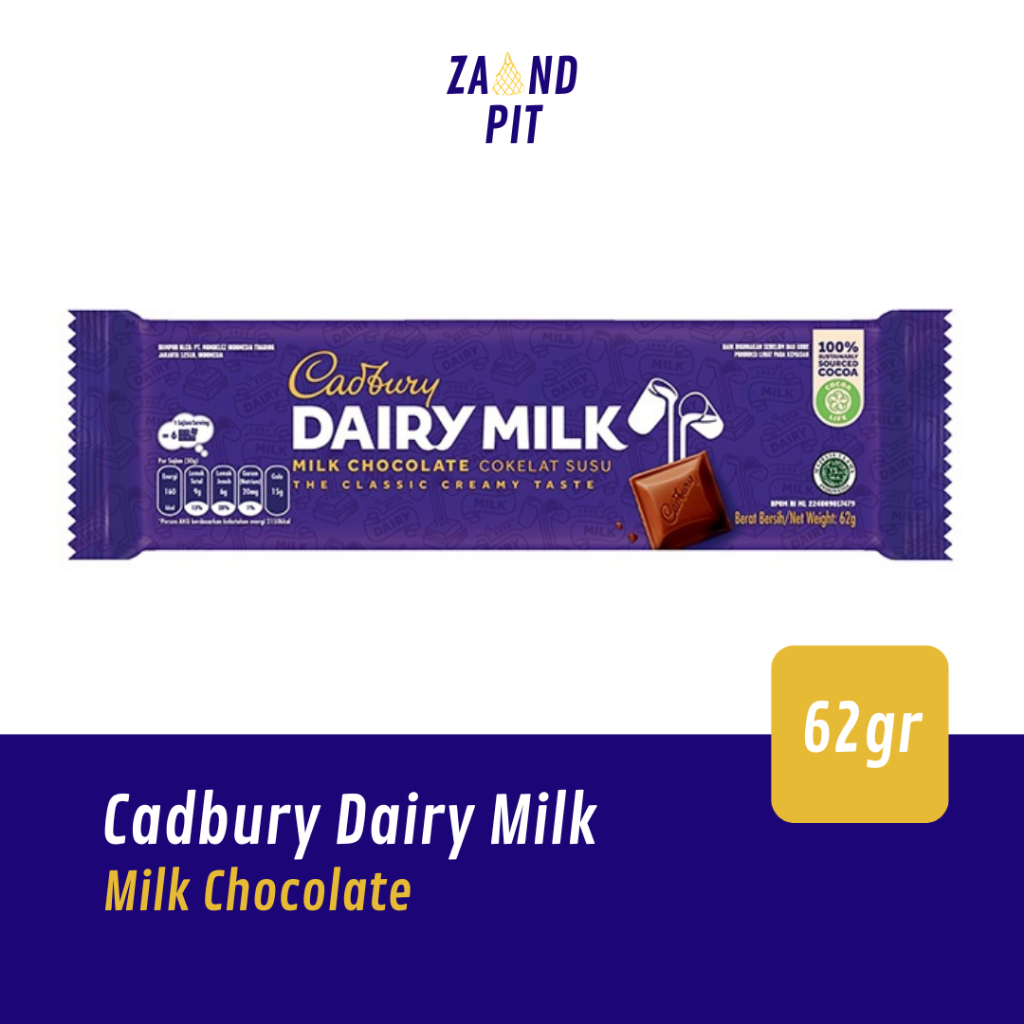 

Cadbury Dairy Milk - Satuan Cashew Nut / Milk Chocolate - 62gr