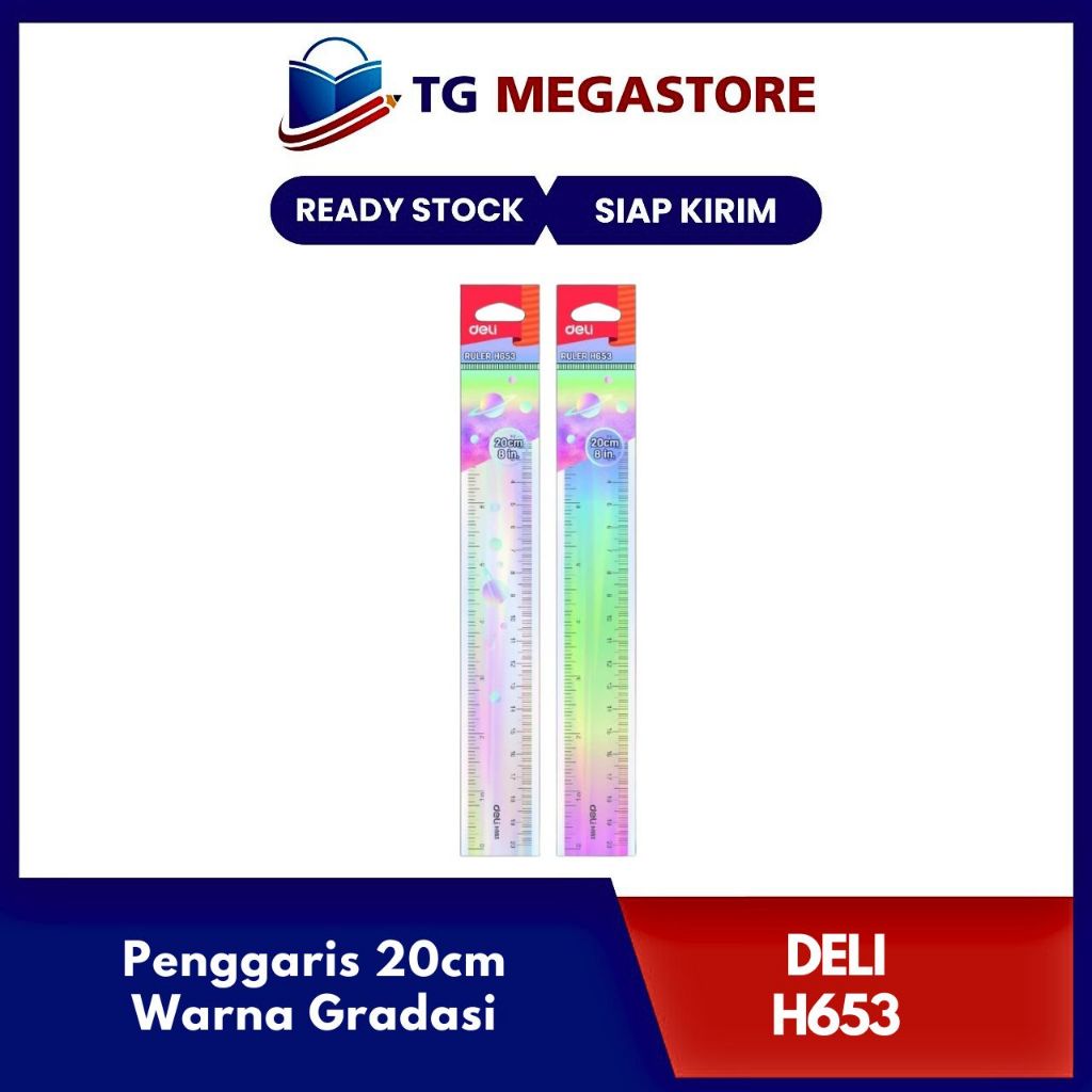 

Penggaris Deli 20cm Warna Gradasi - H653