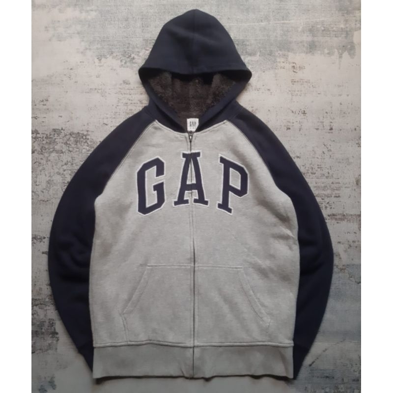 zip hoodie Gap sherpa dalam original second