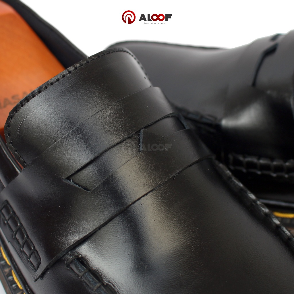 Cuci Gudang 38-45 Aloof Penny Hitam - Sepatu Loafers Pria Kulit Asli Slip On Original Indonesia