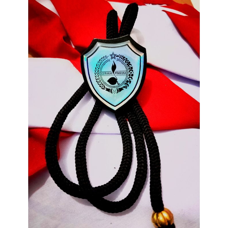 

Ring tali kacu pramuka perisai model silver hologram terbaru