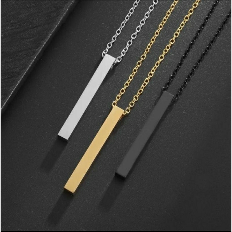 Kalung Titanium Model balok untuk pria dan wanita