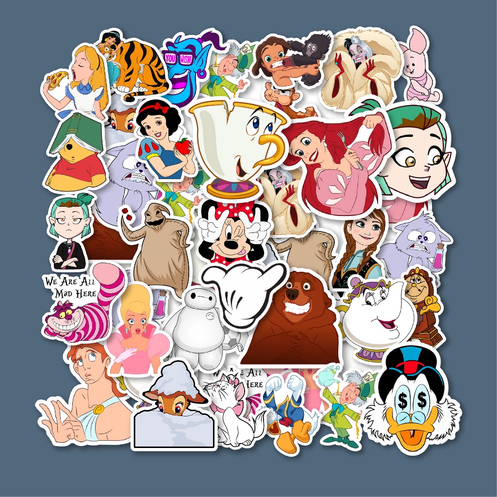 

STICKER PACK DISNEY CARTOON MIX | TAHAN AIR | CUTTING | HELM LAPTOP KACA KOPER CASING HP