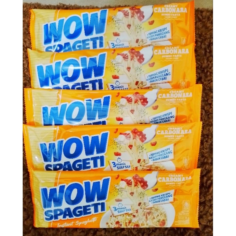 

PROMO PAKET ISI 5 WOW SPAGETI CARBONARA 88GRAM SPAGHETTI WOW CARBONARA