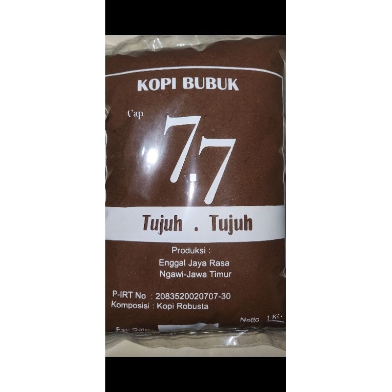 

Kopi Bubuk merk CAP 77 1 kg Robusta kualitas istimewa