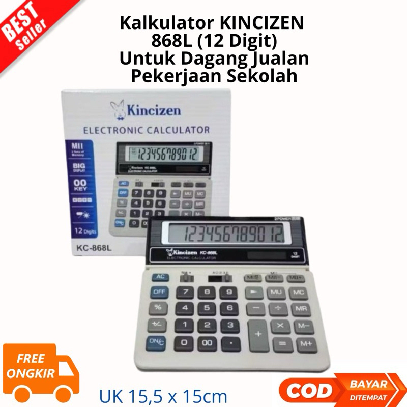 

Kalkulator KINCIZEN 12 Digit & 14 Digit KC 868L KC 8614 Dagang / Kantor / Sekolah