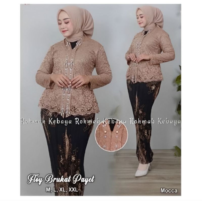 Chiara Kebaya - Setelan Kebaya Floy Brokat Payet / Atasan Floy Kartini Payet