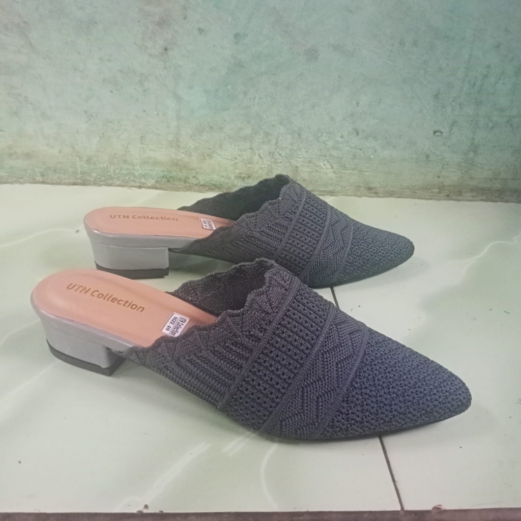 Sepatu 3cm Wedges Wanita Rajut Import Hak 3 Cm