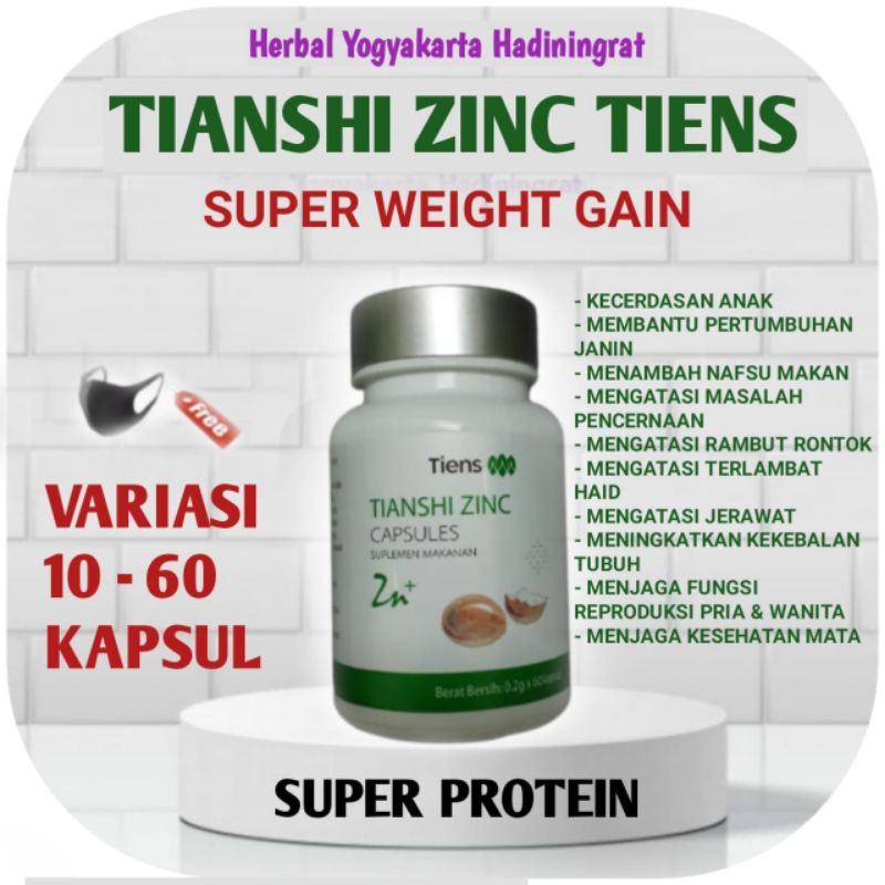 Zinc Tiens Capsules Vitamin Penambah Nafsu Makan Anak Dewasa Lansia Herbal