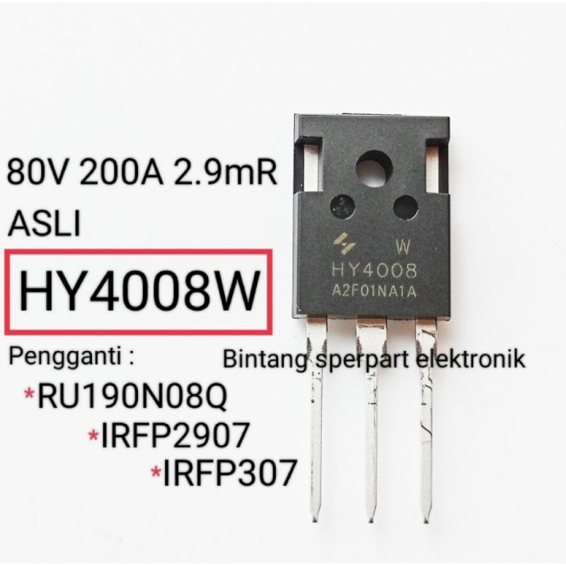 HY4008W ASLI MOSFET HY4008 ORIGINAL TRANSISTOR HY4008 MOSFET N-Channel 200A 80V 2.9mR TO-247 TO-3 MO