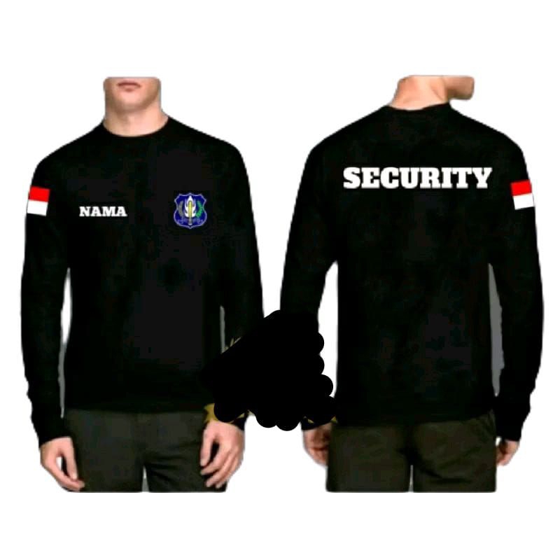 KAOS SECURITY LENGAN PANJANG FREE NAMA DI KAOS BISA COD // Kaos Security Lengan Panjang Katun Combed