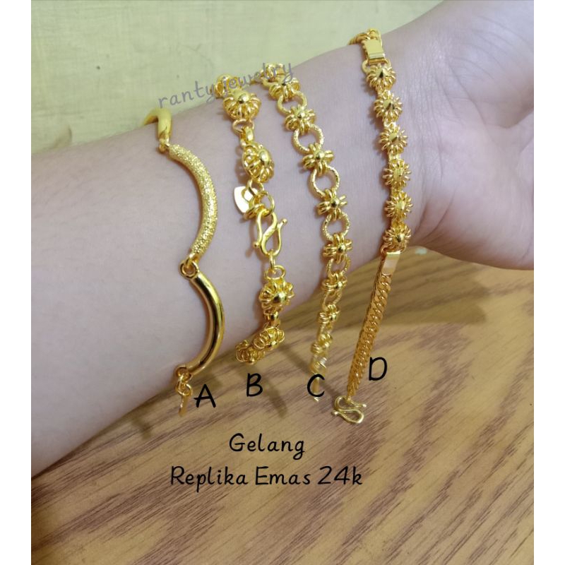 Gelang Replika Emas 24k, Gelang Matahari, Cocok pake kondangan, Awet pake Harian